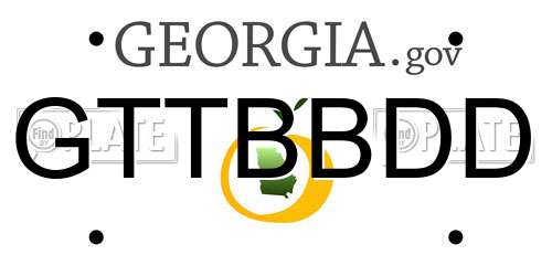 GTTBBDD Georgia License Plate