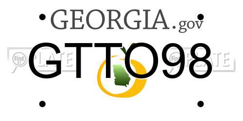 GTTO98 Georgia License Plate