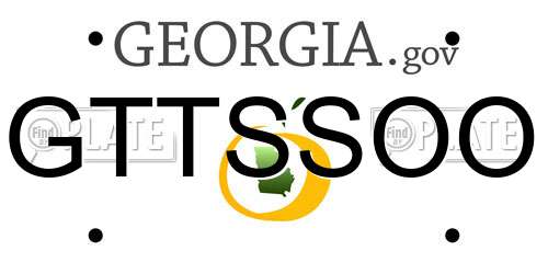 GTTSSOO Georgia License Plate
