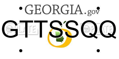 GTTSSQQ Georgia License Plate