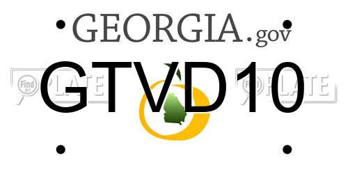 GTVD10 Georgia License Plate