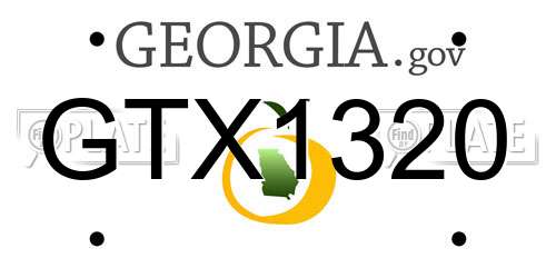 GTX1320 Georgia License Plate
