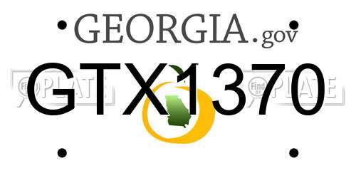GTX1370 Georgia License Plate