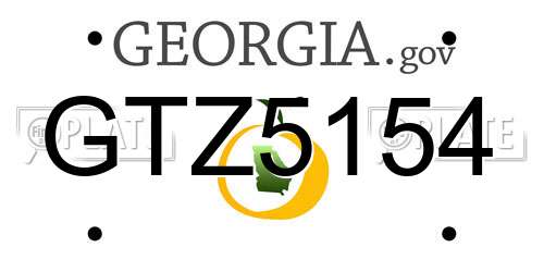 GTZ5154 Georgia License Plate