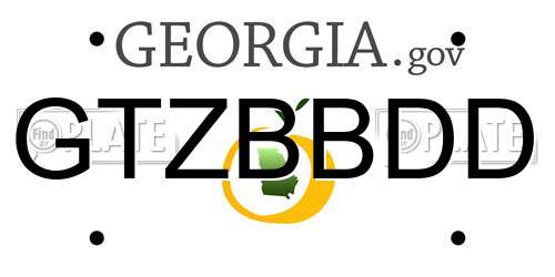 GTZBBDD Georgia License Plate