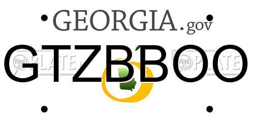 GTZBBOO Georgia License Plate