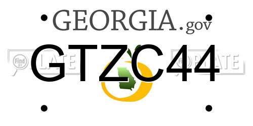 GTZC44 Georgia License Plate