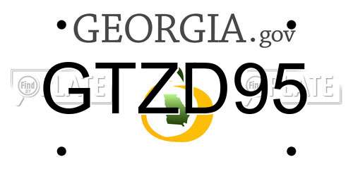 GTZD95 Georgia License Plate