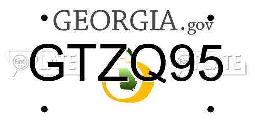GTZQ95 Georgia License Plate