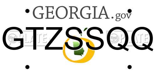 GTZSSQQ Georgia License Plate
