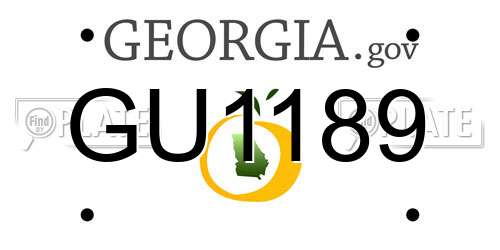 GU1189 Georgia License Plate