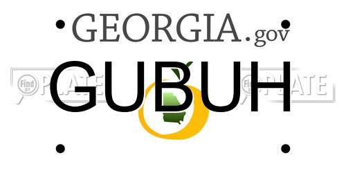 GUBUH Georgia License Plate
