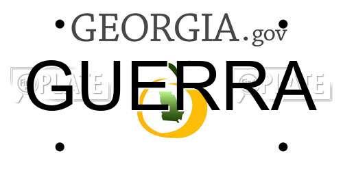 GUERRA Georgia License Plate