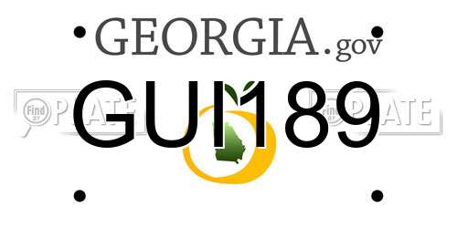 GUI189 Georgia License Plate