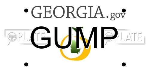 GUMP Georgia License Plate