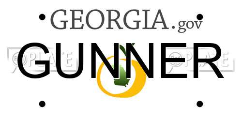 GUNNER Georgia License Plate