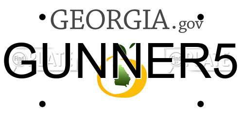 GUNNER5 Georgia License Plate