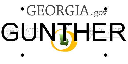 GUNTHER Georgia License Plate