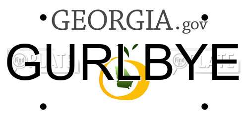 GURLBYE Georgia License Plate