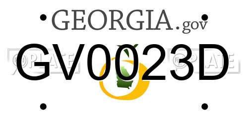 GV0023D Georgia License Plate