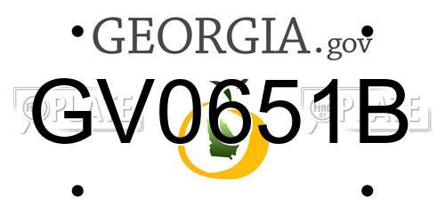 GV0651B Georgia License Plate