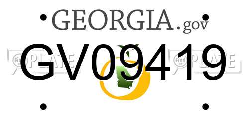 GV09419 Georgia License Plate