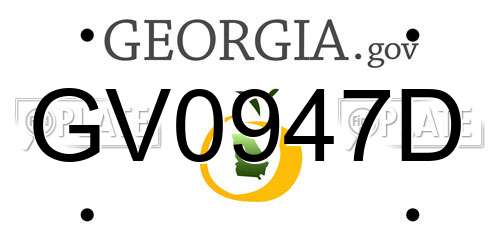 GV0947D Georgia License Plate