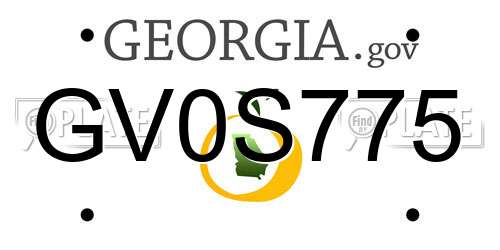 GV0S775 Georgia License Plate