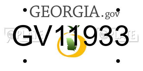 GV11933 Georgia License Plate