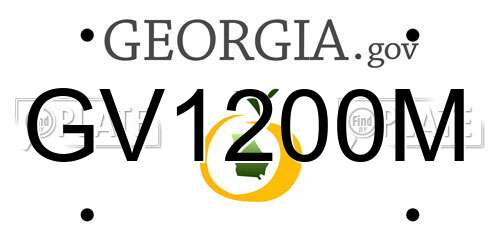 GV1200M Georgia License Plate