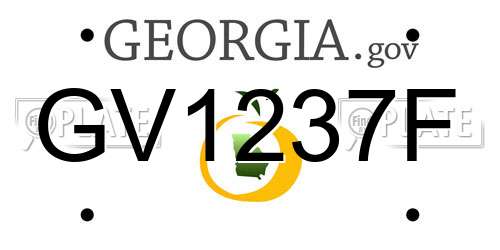 GV1237F Georgia License Plate