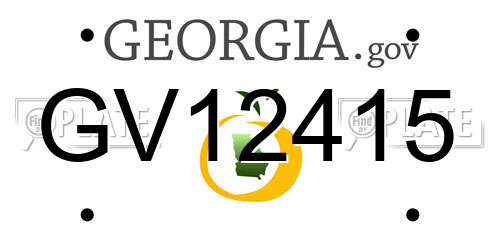 GV12415 Georgia License Plate