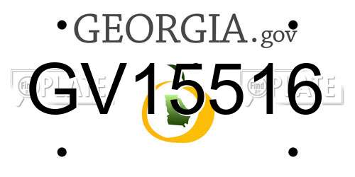 GV15516 Georgia License Plate