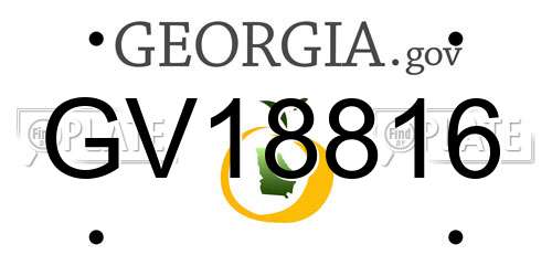 GV18816 Georgia License Plate