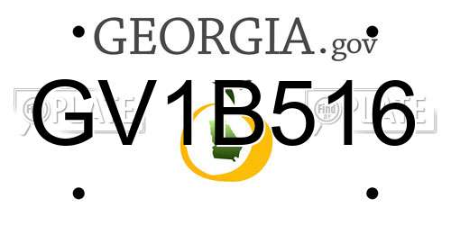 GV1B516 Georgia License Plate