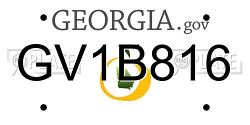 GV1B816 Georgia License Plate