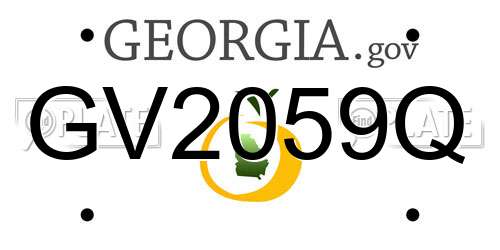 GV2059Q Georgia License Plate