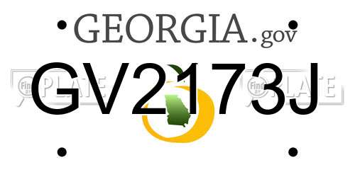 GV2173J Georgia License Plate
