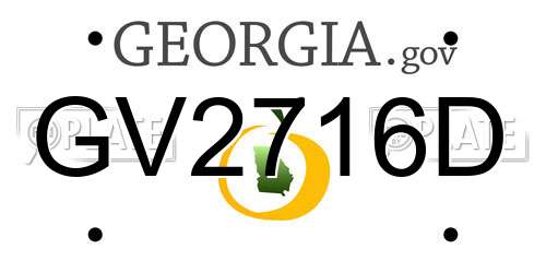 GV2716D Georgia License Plate