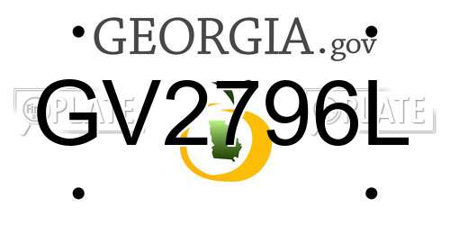 GV2796L Georgia License Plate