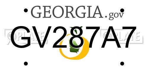 GV287A7 Georgia License Plate