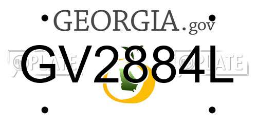 GV2884L Georgia License Plate