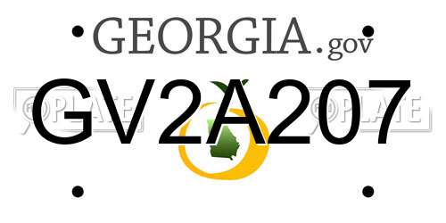 GV2A207 Georgia License Plate