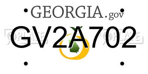 GV2A702 Georgia License Plate
