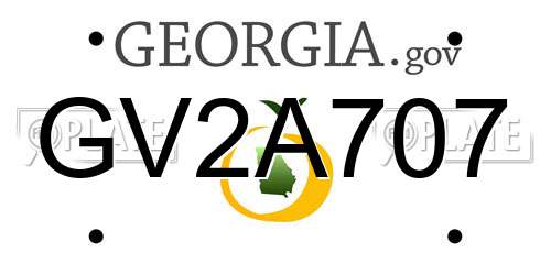 GV2A707 Georgia License Plate