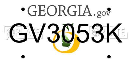 GV3053K Georgia License Plate