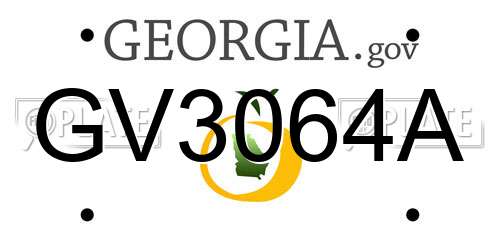 GV3064A Georgia License Plate