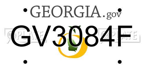 GV3084F Georgia License Plate