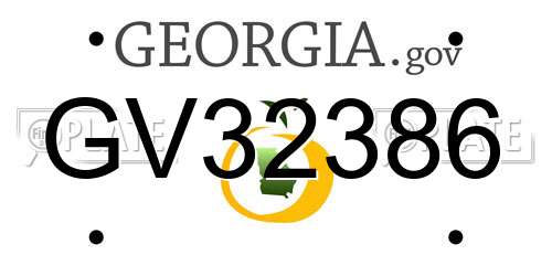 GV32386 Georgia License Plate