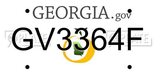 GV3364F Georgia License Plate